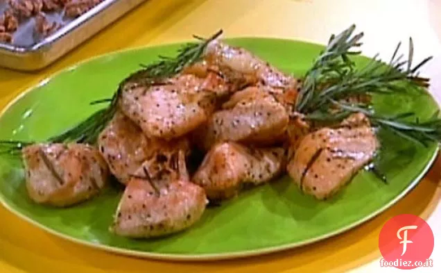 Pollo arrosto all'aglio con Rosmarino e limone