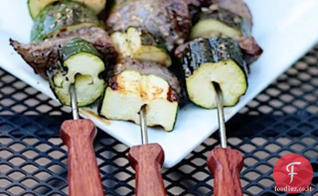 Aglio Bistecca e zucca Kabobs