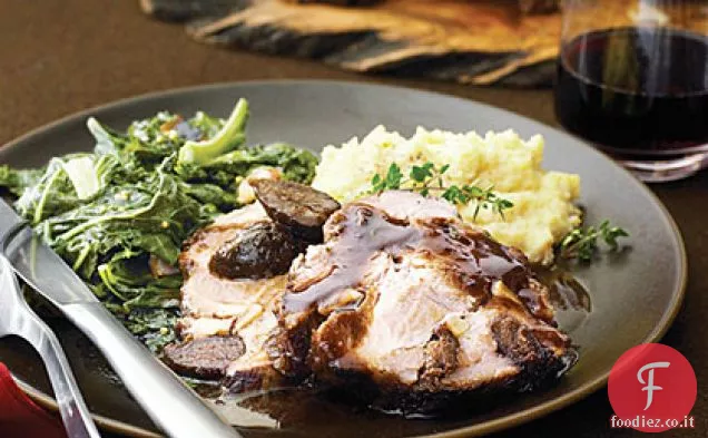 Arrosto di spalla di maiale con fichi, aglio e Pinot Nero