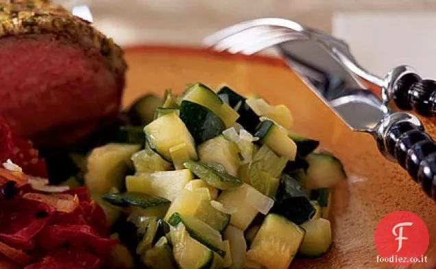 Zucchine brasate e porri