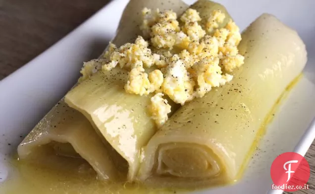 Porri al vapore in Vinaigrette {poireaux Vinaigrette}