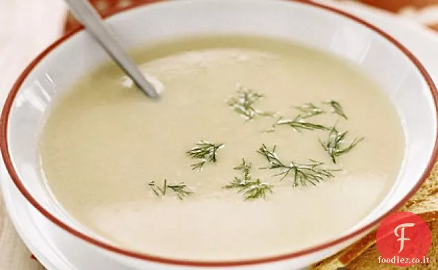 Crema di purè di patate e zuppa di porri