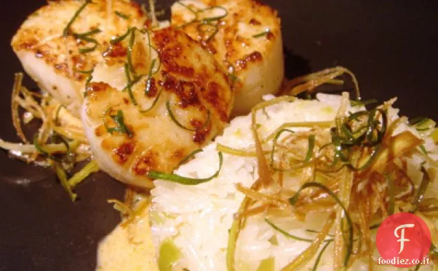 Capesante Con Salsa al Curry, Riso con porri