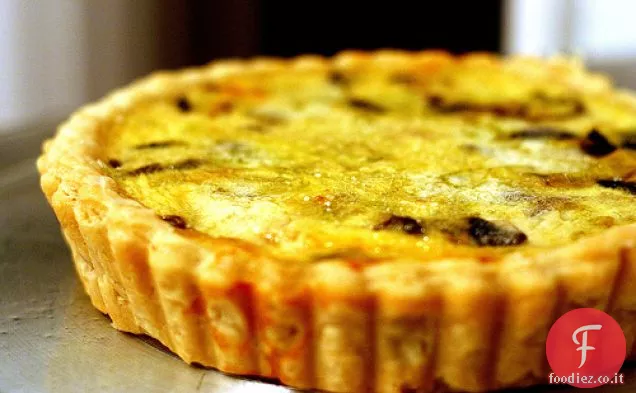 Quiche di porro e funghi