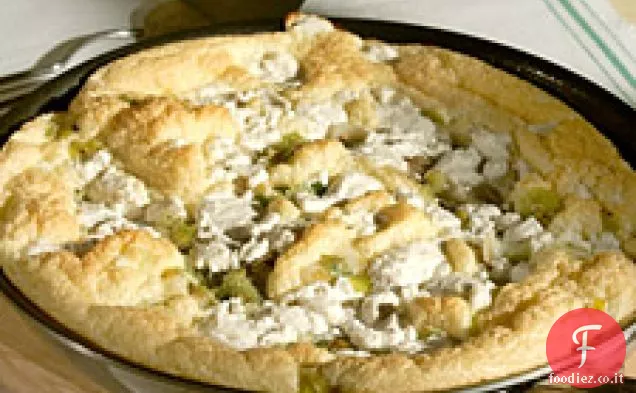 Frittata Souffled con porri, pomodori e formaggio di capra