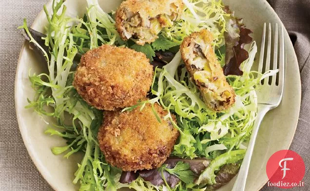 Crocchette di porri e funghi