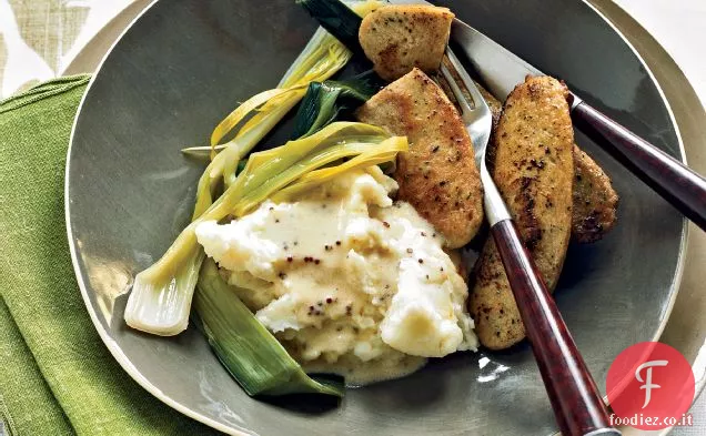 Boudin Blanc con Porri e Salsa di Senape