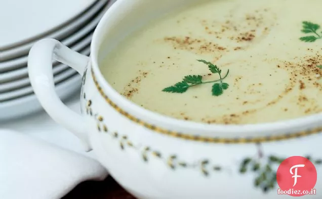 Zuppa cremosa di porri e patate