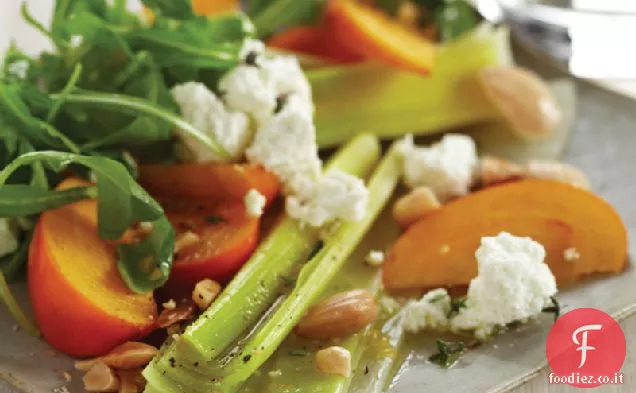 Insalata di porri con Cachi e Mandorle