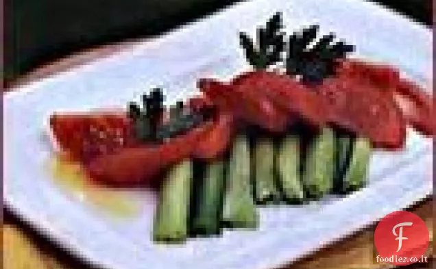 Insalata estiva di pomodori e porri