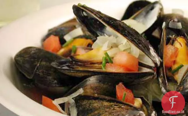 Cozze con Porri, Finocchi e Pomodori