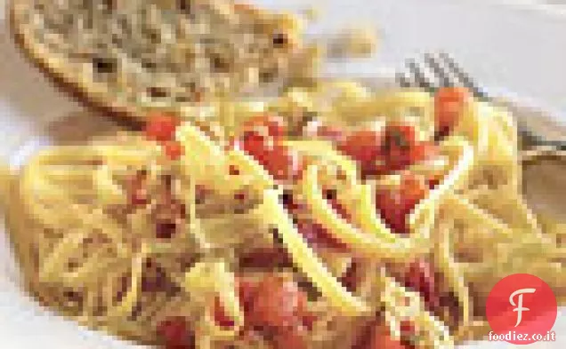 Linguine con Porro Piccante e Salsa di Pomodoro