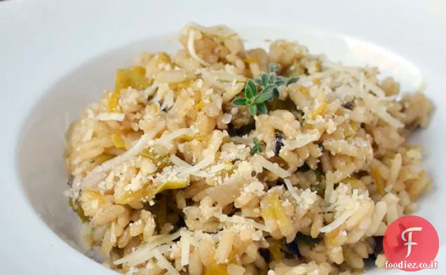 Ricetta Risotto ai funghi e porri