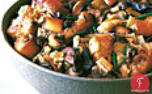 Ripieno di porri e funghi selvatici