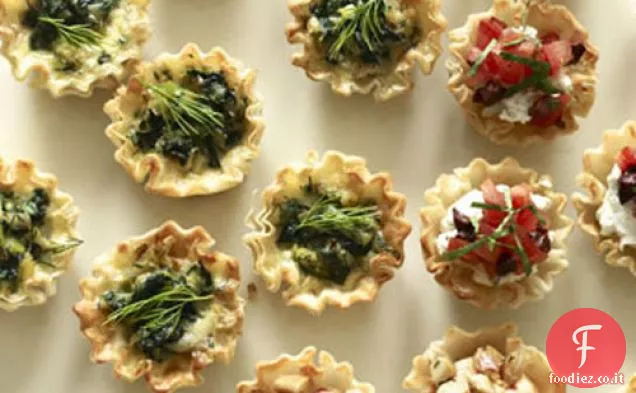 Tortine cremose di spinaci e porri