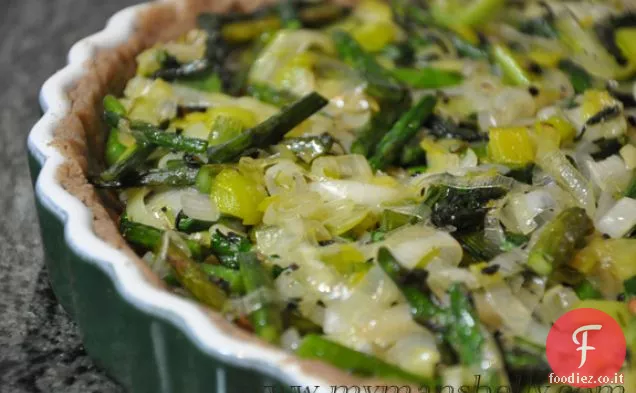 Crostata di asparagi e porri