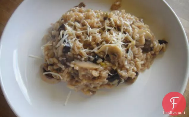 Cuocere il libro: Risotto con Funghi, olive e porri