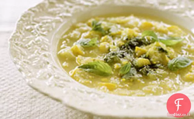 Zuppa di zucca estiva con Basilico Pistou