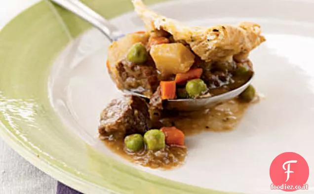 Potpie di manzo e porro con crosta di erba cipollina
