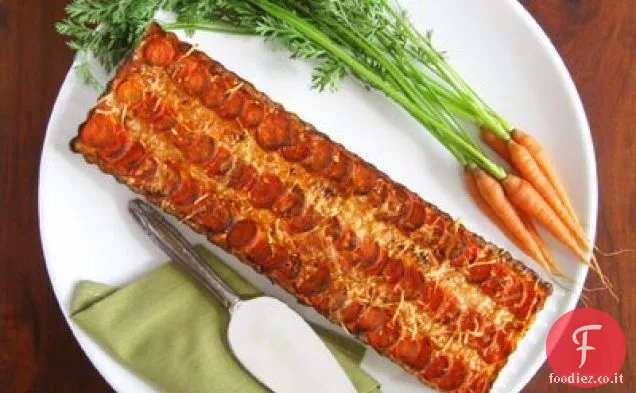 Crostata salata di carote e porri