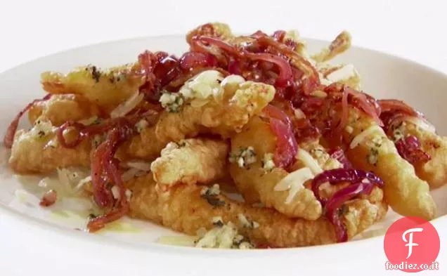 Patatine fritte all'aglio e patate dolci