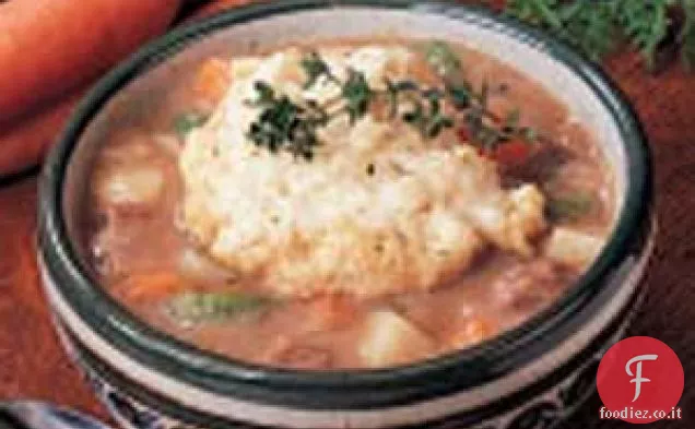 Spezzatino di manzo con gnocchi alle erbe