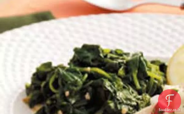 Spinaci all'aglio appassiti