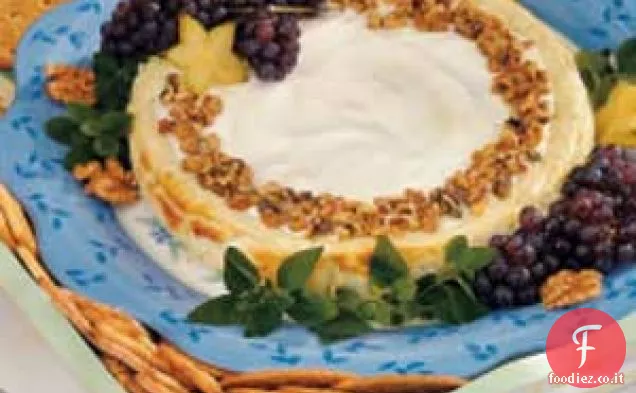 Cheesecake alle noci con formaggio blu