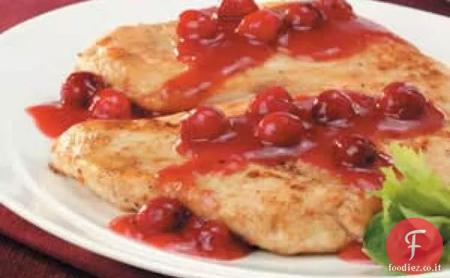 Pollo con salsa di mirtilli rossi