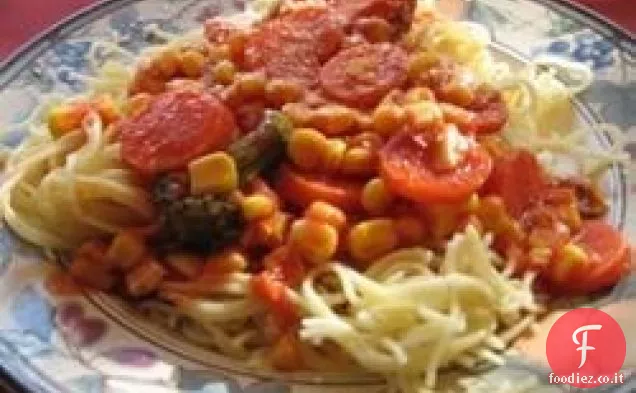 Gli spaghetti vegetariani veloci di Al