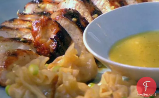 Pollo alla griglia con vinaigrette piccante allo zenzero