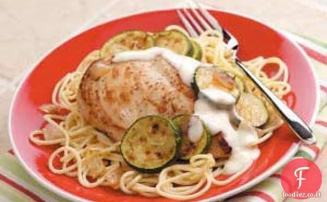 Pollo con salsa all'aglio