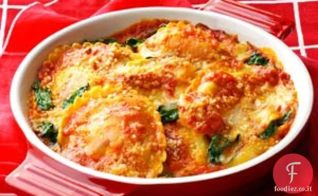Ravioli agli spinaci al forno
