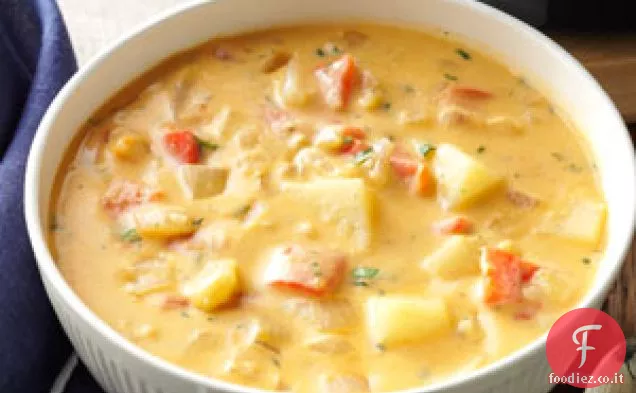 Zuppa di patate ai peperoni arrostiti