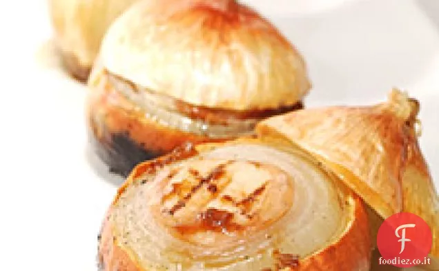 Capesante alla griglia-cipolle dolci ripiene