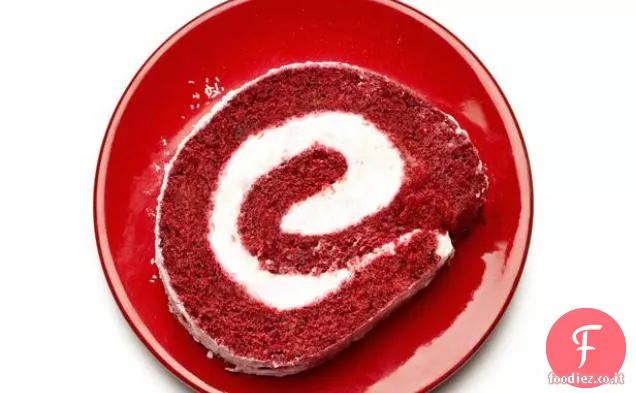 Rotolo di torta Red Velvet-Ciliegie