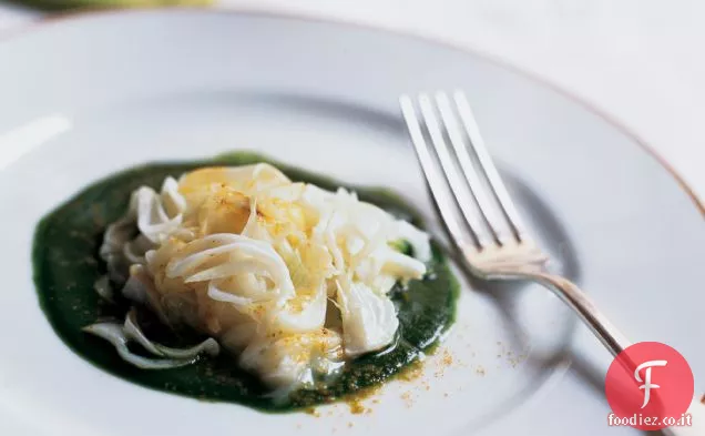Cipolle dolci con Curry e Coulis di Prezzemolo