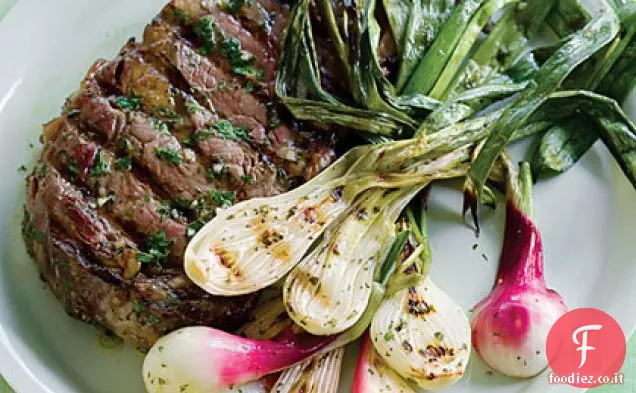 Cipolline alla griglia e costine