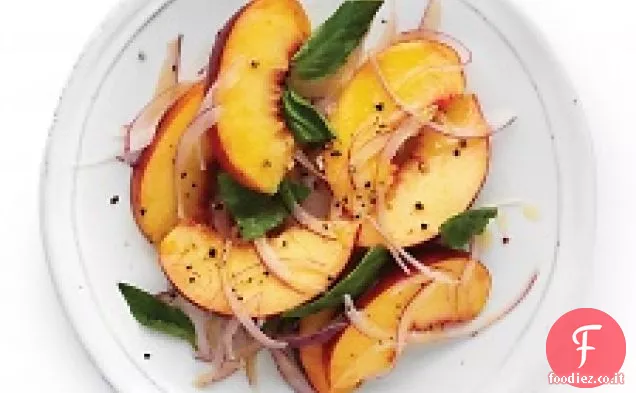 Pesche, Basilico e Cipolla rossa