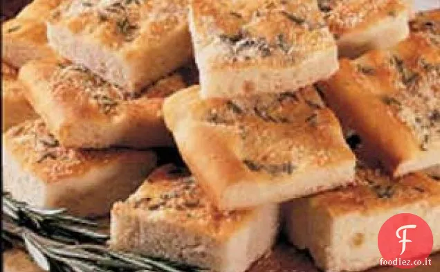 Quadrati di pane focaccia