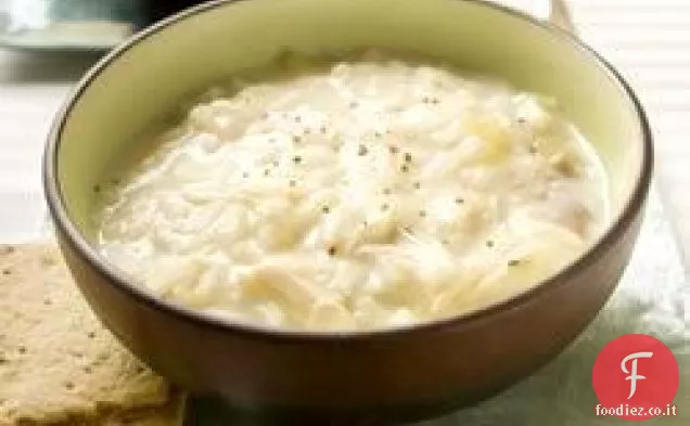 Zuppa cremosa di pollo e riso