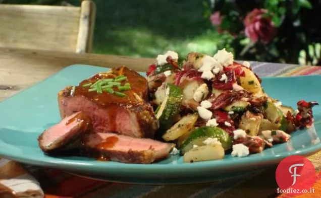 Costolette di agnello alla griglia con salsa barbecue alla senape