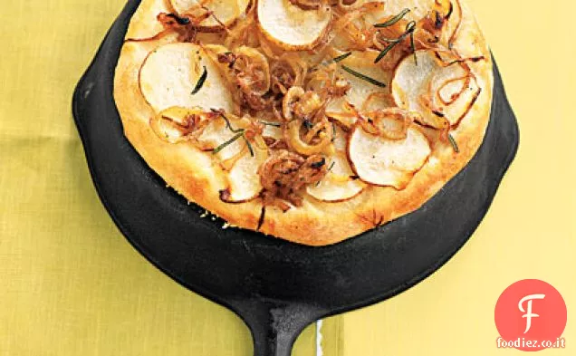 Pane piatto di patate e cipolle