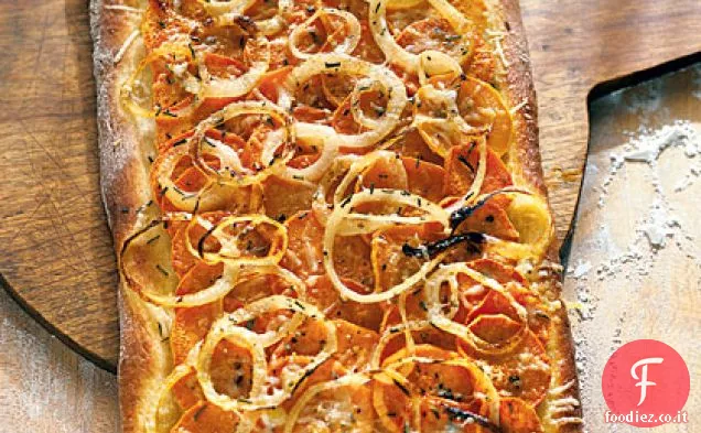 Pizza di patate dolci con Cipolla e Rosmarino