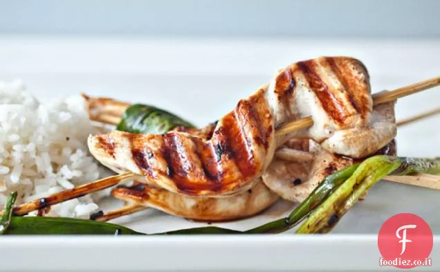 Pollo e scalogno Yakitori