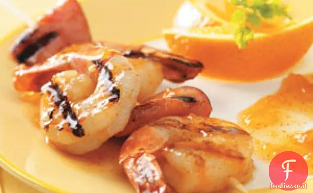 Gamberi Alla Griglia Con Salsa Di Albicocche per 2 persone