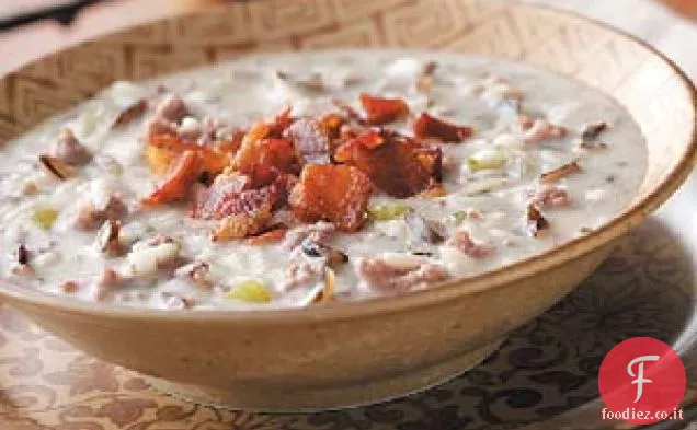 Zuppa abbondante di riso selvatico