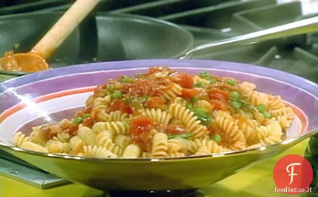 Pasta di Emmanuel, Piselli, Prosciutto e Cipolla