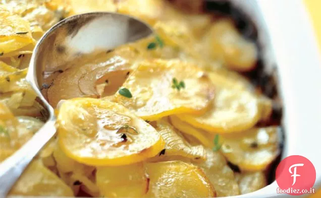Gratin di mele, patate e cipolle