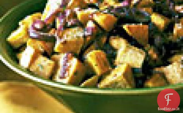 Patate dolci arrosto e cipolle con Rosmarino e parmigiano